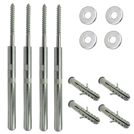 ED Heavy-Duty Conceal Floating Shelf Support Brackets Invisible 12mm Pin Screws Hidden Multi Wall Fixings Shelves Mantlepieces Mounting (Set of 4), (PIN-1-4)