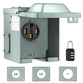Nilight 50AMP RV EV Power Outlet Box 125/250V NEMA 14-50R Receptacle Heavy Duty Pre-drilled ETL Listed Enclosed Lockable Box Waterproof for Camper Caravan Motorhome Van