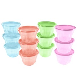 Guateplast - Juego de 12 Moldes para Helado | Moldes Reutilizables para Refrigerar | Moldes para Postres | Moldes infantiles | Set para Postres Saludables | Moldes individuales | Vasitos para helado