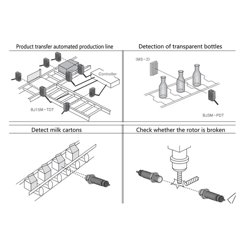 Hilitand Photoelectric Switch Diffuse Reflection Sensor Proximity Switch 24‑240V BEN300‑