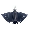 ASTRULUME Leather Bat Coin Purse with Zippered Keychain, Handmade Gothic