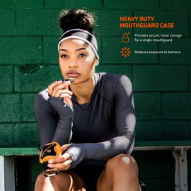 Shock Doctor Ventilated Mouth Guard Case, Universal Storage for Adult & Youth Sizes, Chrome Gold