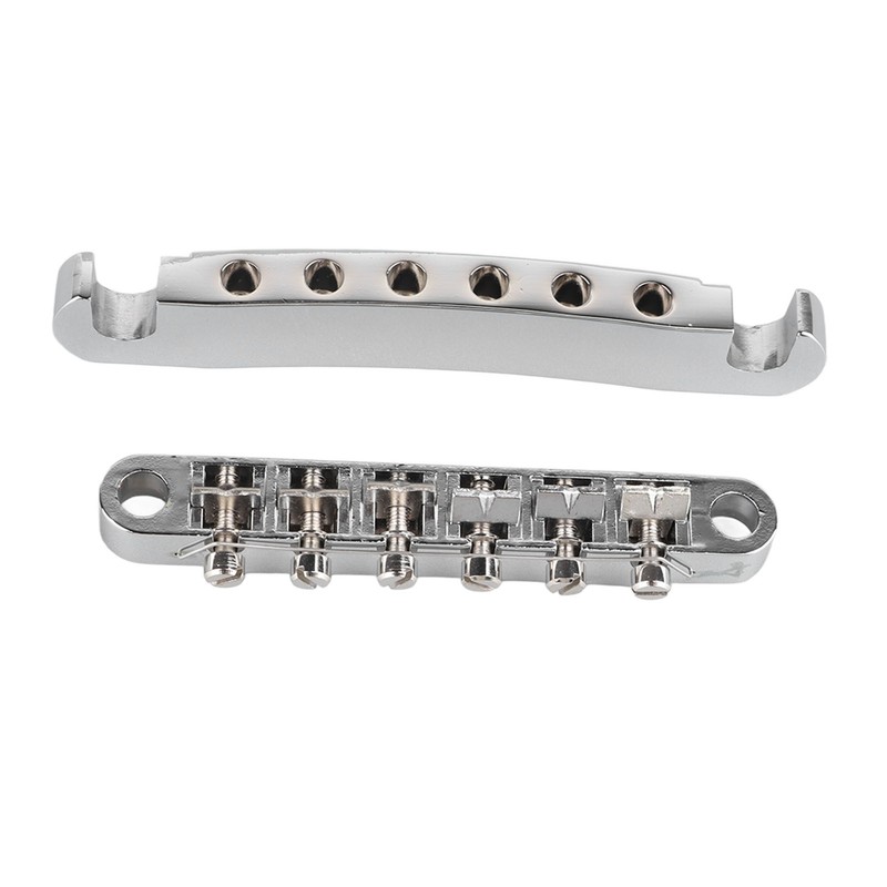 Vintage Guitar Bridge Set Stop Bar Tailpiece 6 Strings Electric
