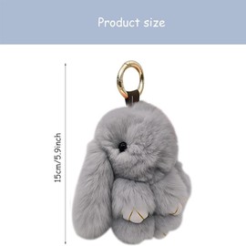 CHENGLI Bunny Keychain Soft Mini Plush Bunny Pompom Keychain Cute Bunny Keychain for Women Plush Bunny Bag Purse Pendant Gift for Women Girls Christmas Birthday Holiday