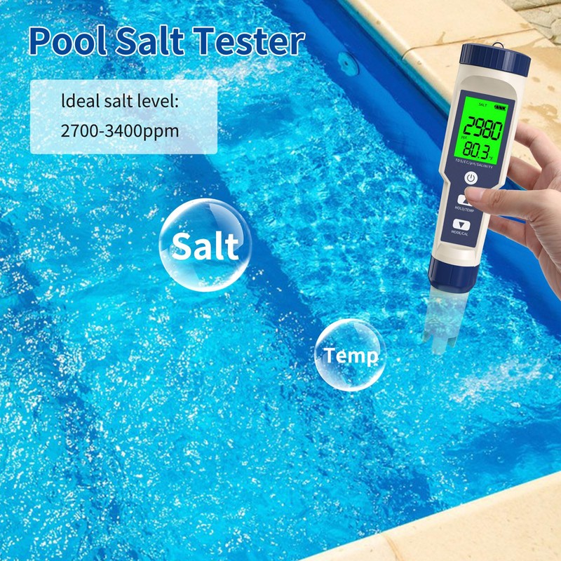 YIYEGO Digital pH Meter Water, 5-in-1 TDS EC Salt Content