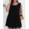 JollieLovin Plus Size Womens Long Tunic Tank Tops Sleeveless Crew
