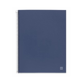 Miquel Rius M Nordic Colors 6 Subject Notebook, Lined 11" x 8.5", 120 Sheets Heavyweight Paper, Subjects Separated by color, 3 Hole Punched, Micro-Perforated, Marine Blue Durable Polypropylene Cover