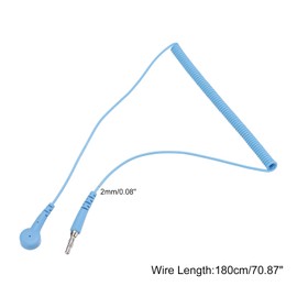 QUARKZMAN ESD Grounding Cable 180 cm / 71 Inch Long, Antistatic Grounding Cable with Lantern Tip + Buckle for Removing Conductor Electrostatics, Pack of 1 (Blue)