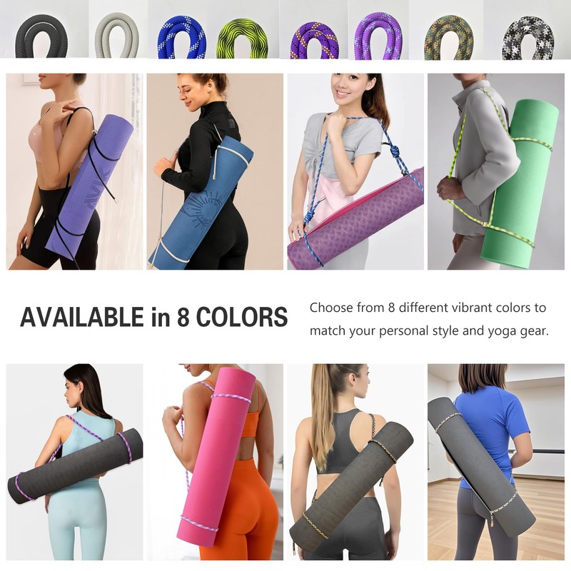 DAOSUN Yoga Mat Strap - 8MM Adjustable Paracord Carrier for
