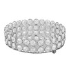 Crystal Cosmetic Makeup Tray 8in Round Display Tray Mirrored Metal