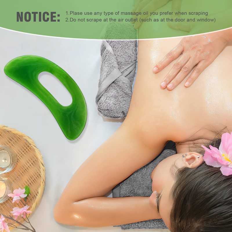 2 PCS Large Gua Sha Massage Tool, Resin Guasha Scraping