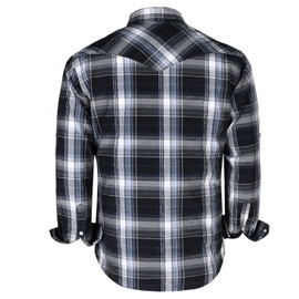 COEVALS CLUB COEVALS CLUB Men's Western Cowboy Long Sleeve Pearl Snap Casual Plaid Work Shirts (Black & Gray #9, XL)