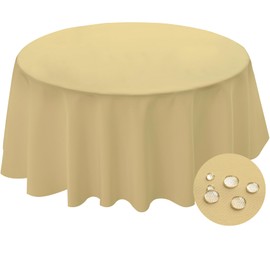 BYDOLL - Mantel redondo de 70 pulgadas de diámetro, se adapta a la parte superior de 60 pulgadas de diámetro, champaña, lavable, para exteriores, resistente a las manchas y a las manchas, manteles de