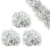 HOVUK® 3-Pack White/Silver Thick & Thin Tinsel Garland Christmas Decoration,