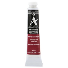 Grumbacher Academy Watercolor Paint, 7.5ml/0.25 Ounce, Perylene Maroon (A163)