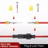 Nilight 120PCS 1 Pin Electrical Connector ?Plug Male Female Terminal