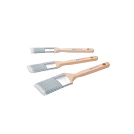ProDec Advance 3 piece Ice Fusion Angle Oval Trade Synthetic Paint Brush for Painting with Emulsion, Gloss, Satin Paints Ideal for Skirting Board, Architrave & Other Moulded Surfaces