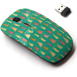 2.4G Wireless Mouse with Cute Pattern Design for All Laptops and Desktops with Nano Receiver - Little Bunny Set