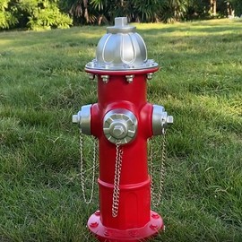 Chambtalie Dog Fire Hydrant Pee Post Statue with 4 Stakes, Fake Fire Hydrant for Dogs to Pee On Puppy Pee Post Training Tool Yard Garden Indoor Lawn Ornament Outdoor Statue (14.5 * 5.3 inch)