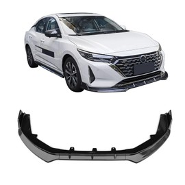 IKON MOTORSPORTS Front Bumper Lip, Compatible with 2024-2025 Nissan Sentra, IKON Style Carbon Fiber Print PP Polypropylene Air Dam Chin Spoiler Protector Splitter 3PCS