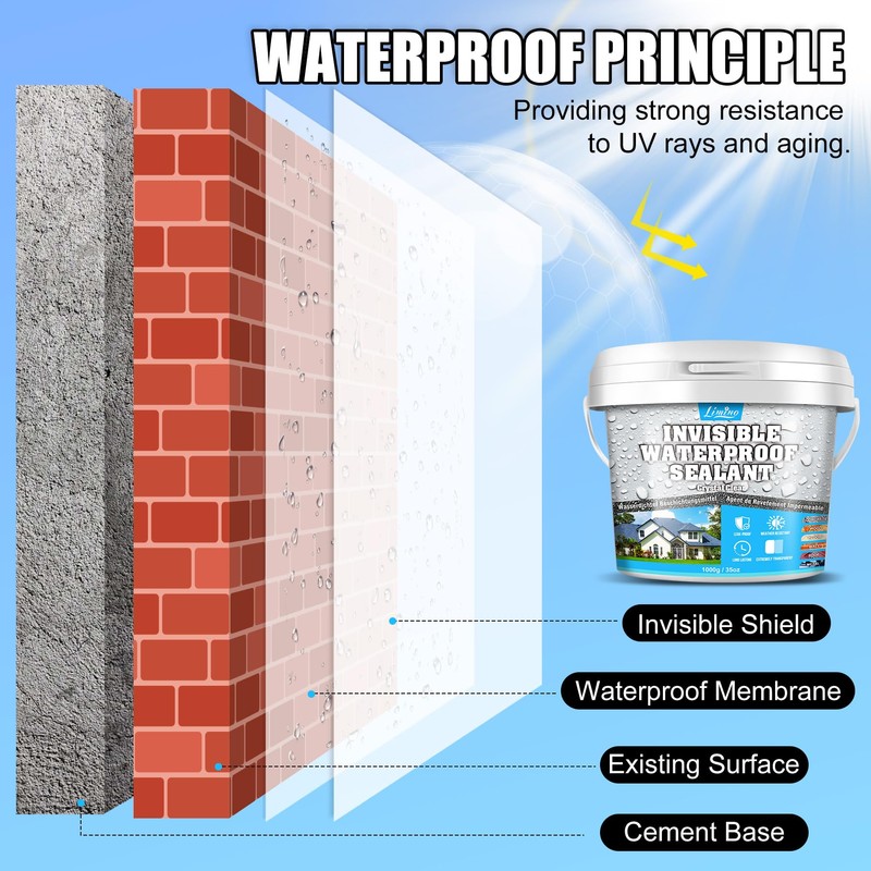 Waterproof Sealant - 35oz Water-Based Transparent Waterproof Coating, Invisible Water