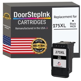 DoorStepInk 275XL Black MICR Remanufactured Ink Cartridge Replacement for Canon 275XL — Compatible with PIXMA TR4720, TS3520, S3520, TR472 - High Yield 1-Pack