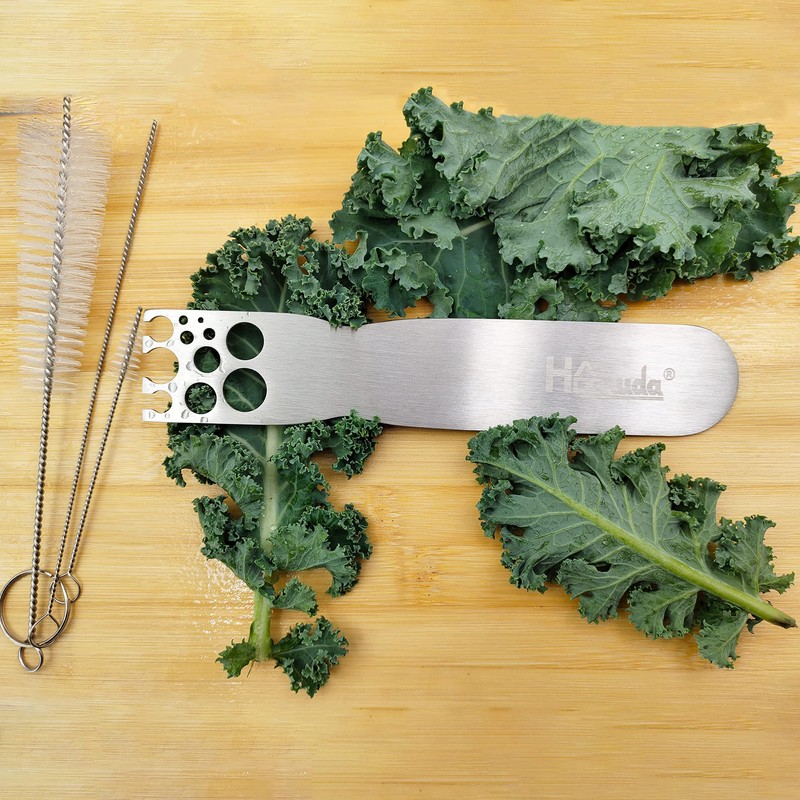 Hoomuda Herb Strippers 11 Holes-Stainless Steel Kitchen Leaf Stripping Tool-