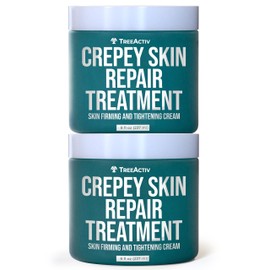 TreeActiv Crepey Skin Repair Cream, 2-Pack, Firming Cream For Face and Neck, Skin Firming and Tightening Lotion with Hyaluronic Acid, Designed to Hydrate Dry, Crepey-Looking Areas, 1000+ Uses