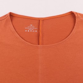 Men's Shirts T-Shirts Short Sleeve Muscle Cut T-Shirts for Fitness Training Bodybuilding Tops 100% Washed Cotton, T1304 Loose Fit Orange