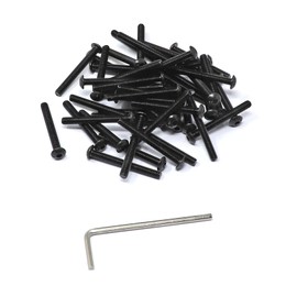 iexcell 50 Pcs M4 x 35mm Thread Pitch 0.7 mm Alloy Steel 10.9 Grade Hex Socket Button Head Cap Screws Bolts Kit, Black Oxide Finish