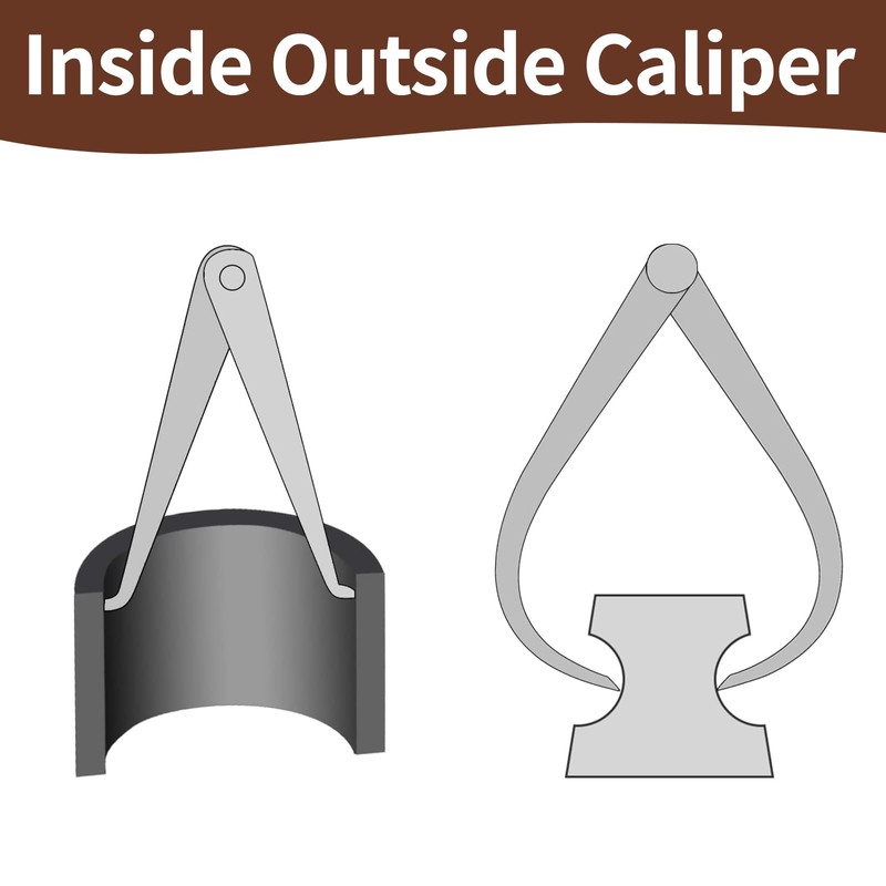 Wjelet 2 Pcs Calipers Measuring Tool, 150mm/6" Stainless Steel Inside