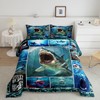 3D Shark Full Size Comforter Set,Sea Animals Bedding Set for