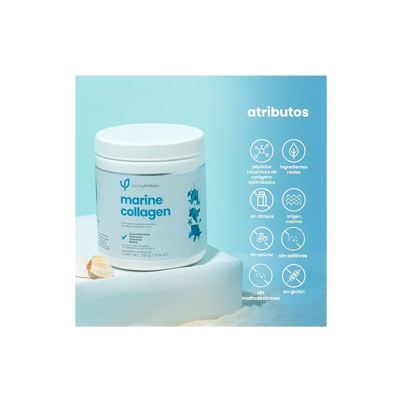 Ela Nutrition Marine Collagen Péptidos Bioactivos Colágeno Hidrolizado Marino Ácido