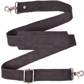 Genuine Leather Straps for Bags 60-inch Adjustable Shoulder Strap Replacement for Briefcase Messenger Crossbody Duffel Bag (Black)