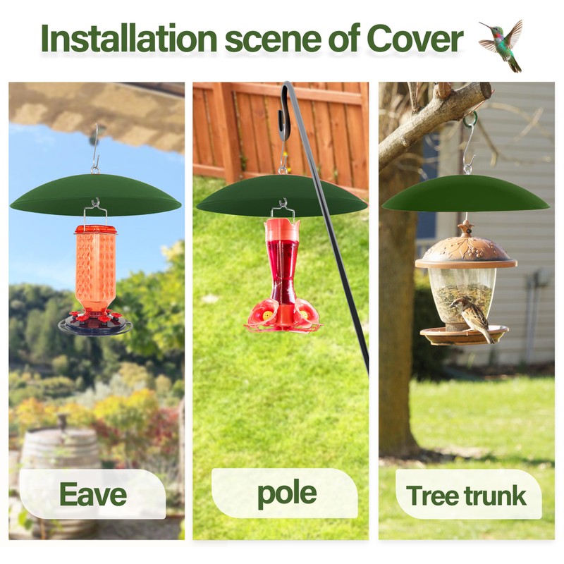 andergi 13" Bird Feeder Rain Cover,Bird House Dome,Hummingbird Feeder Guard,
