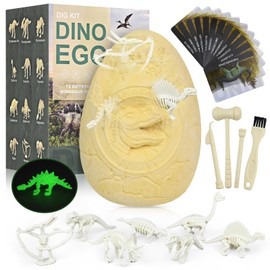 Dino Egg Smashers Excavation Kit - 12 Unique Dinosaurs in Jumbo Egg, STEM Toys for 5 Year Old Boys, Easter Party Favors & Dinosaur Crafts
