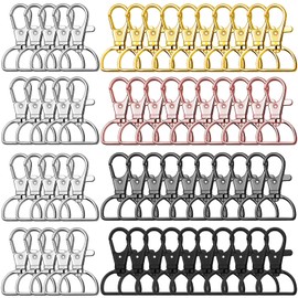 LEOBRO Swivel Snap Hooks and Key Rings, 60 Pcs Keychain Clips with D Key Rings, Keychain Hook with Key Chain Ring, for Keychain Making, DIY Crochet Crafts Lanyard Jewelry, 5 Colors