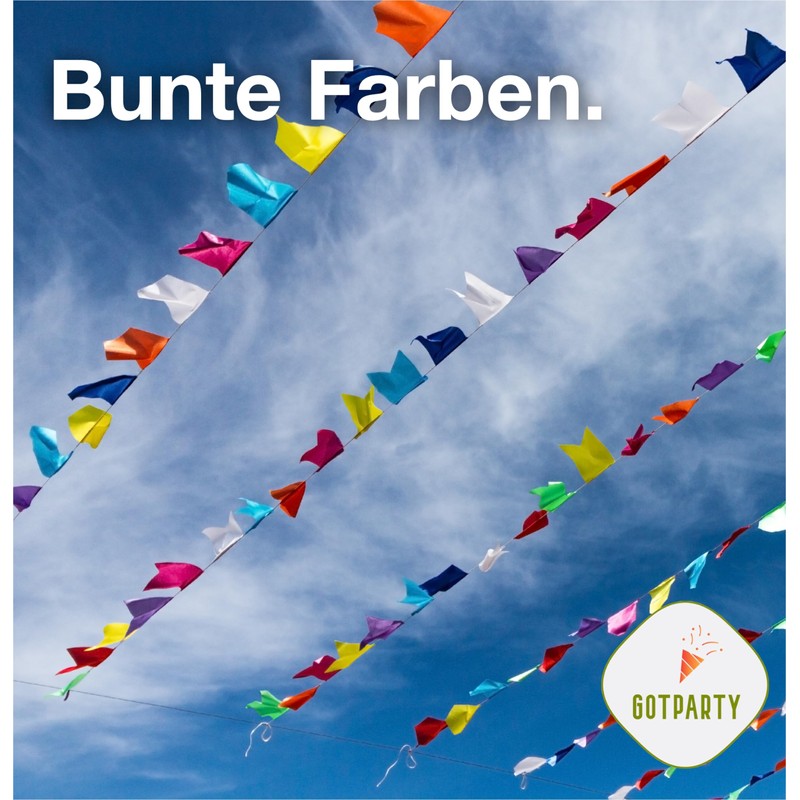 GOTPARTY 5X Bunte 100 Meter Girlande - Innen & Draußen