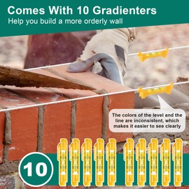 2 Pack Mason Line with Handle, Twisted 540 FT #18 Reloadable Reel with 10 Levels, Braided Nylon Construction String Line for Gardening, Masonry Tools, Surveying, Kite Twine String or DIY (White)