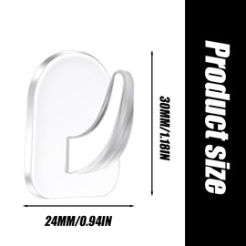 Wvapzwr 30Pcs Clear Adhesive Wall Hooks for Hanging, Acrylic Sticky Hangers, Heavy Duty Removable Hooks, Self Sticking Hooks for Bathroom, Kitchen, Bedroom, Office