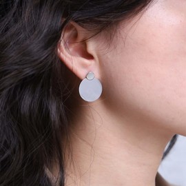 Yienate Boho Coin Disc Earrings Studs Silver Vintage Circle Dangle Earrings Round Disc Drop Earrings Statement Geometric Minimalist Round Earrings Everyday Jewelry for Women and Girls