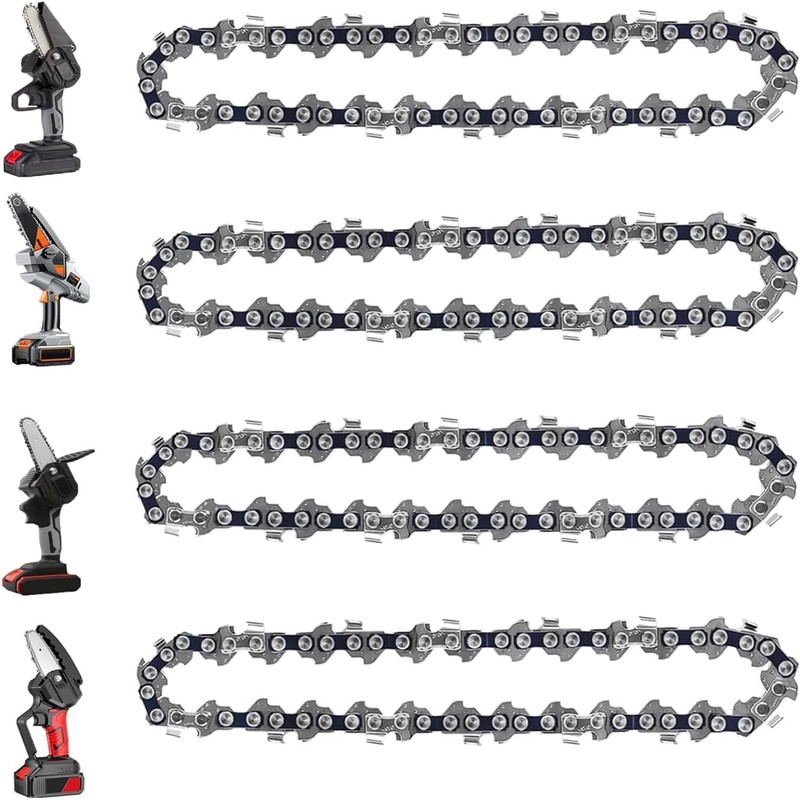 4 Pack 8 Inch Chainsaw Chains Replacement 1/4" Pitch 47