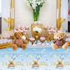 137 x 274 cm Blue Teddy Bear Tablecloth for Baby