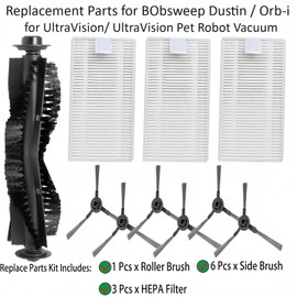 Replacement Parts for BObsweep Dustin/Orb-i/Ultra-Vision Pet Robot Vacuum