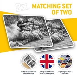 2 x 7.5cm Rectangle Stickers - Quad Bike ATV 4x4 Dirt Biker Sports Decals 43417