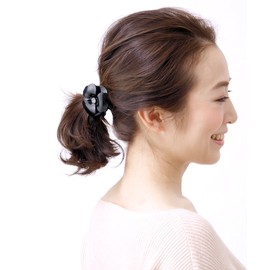 Vingtaine H7071-BK- Enamel Camellia Hair Elastic Elegant Flower Date Flower 3D Hair Accessory