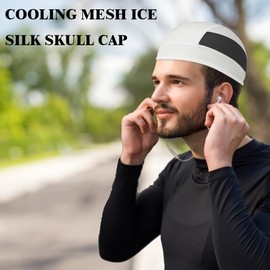 Skull Caps for Men Helmet Liner Beanie 2 Pack Breathable Mesh Helmet Cycling Motorcycle Running Hard Hat for Men Women