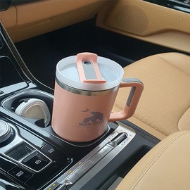 Focus Montbleu large capacity vacuum stainless steel tumbler 1.25L double vacuum straw insulated stainless steel cold cup, Montbleu large capacity vacuum stainless steel tumbler - Peach / 포커스 몽블루 대용량 진공 스텐 텀블러 1.25L 이중진공 빨대 보온 보냉 스텐 콜드컵, 몽블루 대용량 진공 스텐 텀블러-피치