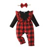 0-3 Months Newborn Baby Girl Clothes Fall Plaid Christmas Outfits