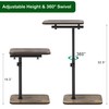 TV Tray Side Table for Couch - 360° Swivel Adjustable